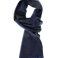 Medium Navy Melange Bordered Scarf