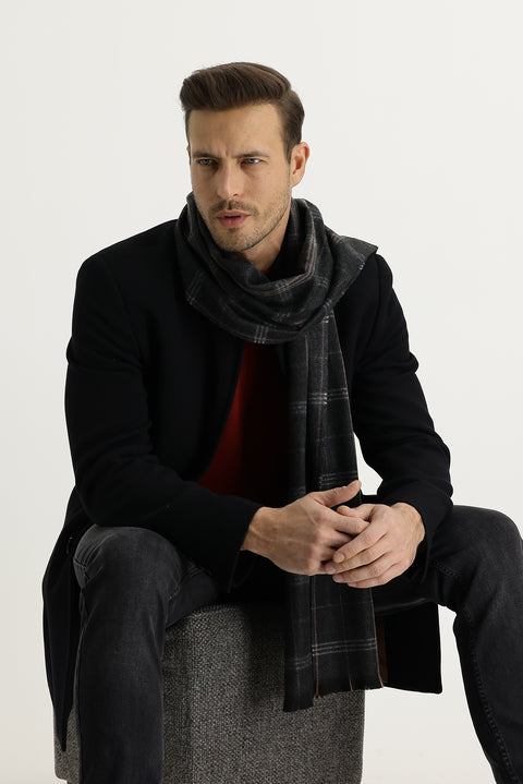 Black Plaid Scarf