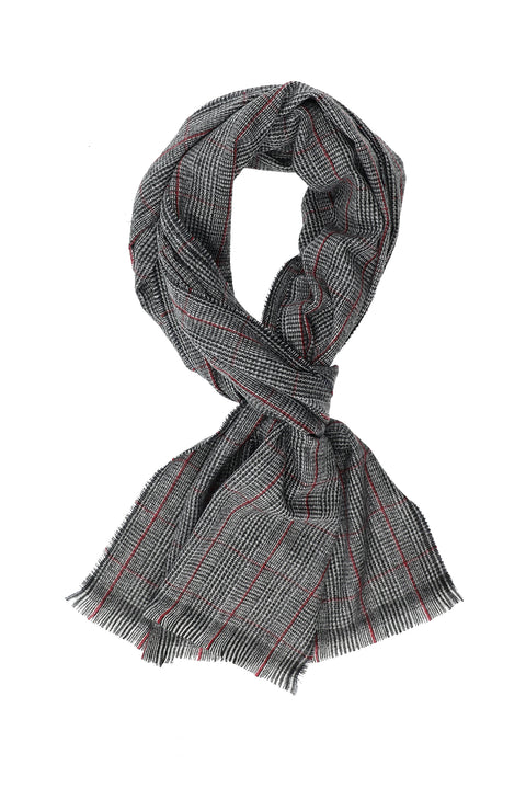 Light Grey Plaid Scarf