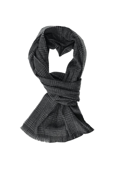Medium Grey Plaid Scarf