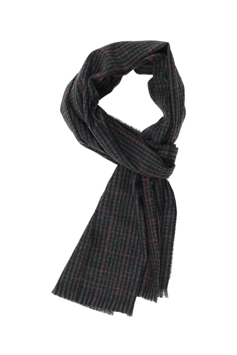 Medium Gray Plaid Scarf