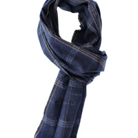 Black and Navy Plaid Scarf