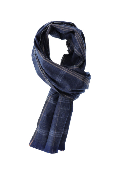 Black and Navy Plaid Scarf