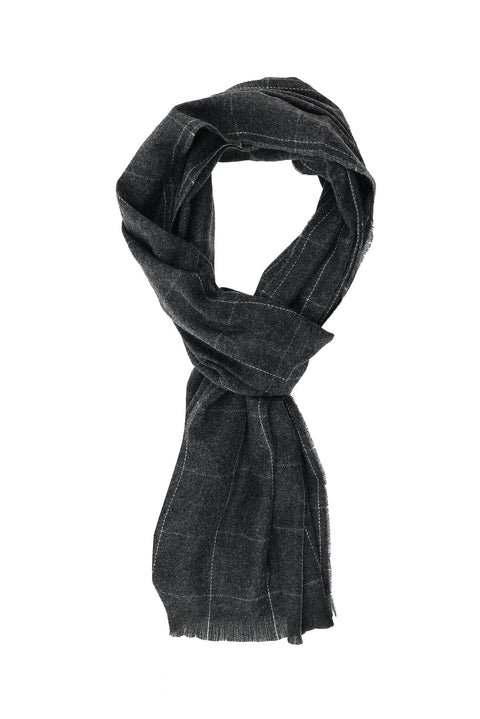 Medium Gray Checked Scarf