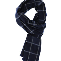 Black and Navy Checked Scarf