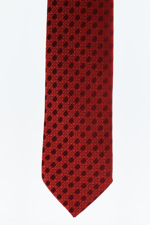 Dark Red Patterned Tie