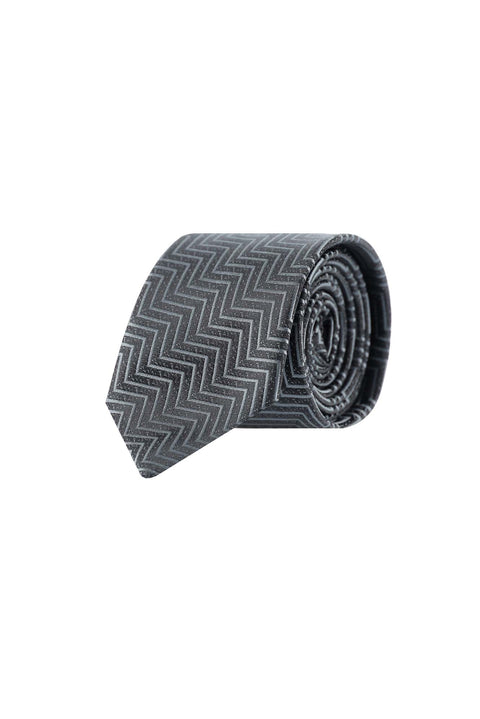 Medium Anthracite Patterned Tie