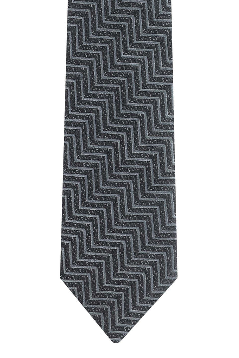 Medium Anthracite Patterned Tie