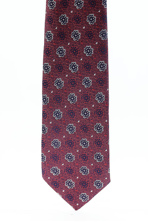 Dark Red Patterned Tie
