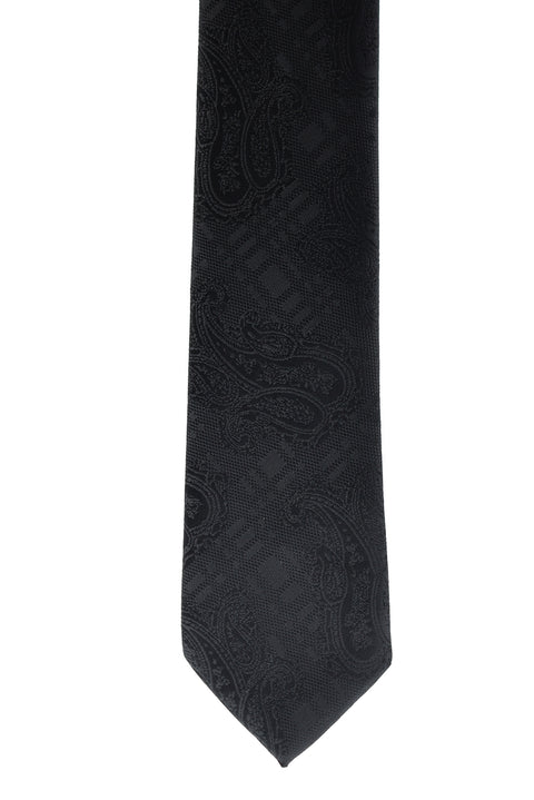 Light Black Patterned Tie