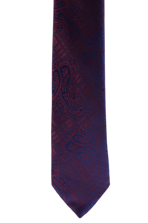 Dark Red Patterned Tie