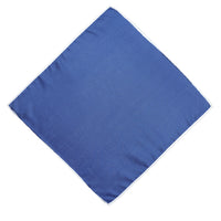 Navy Blue and White Plain Satin Handkerchief