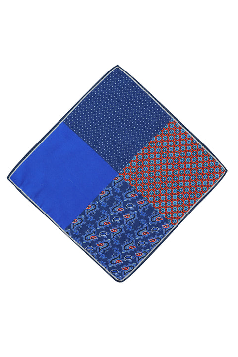 Medium Navy Patterned Handkerchief