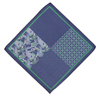 Medium Navy Patterned Handkerchief