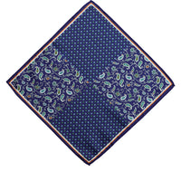 Medium Navy Patterned Handkerchief