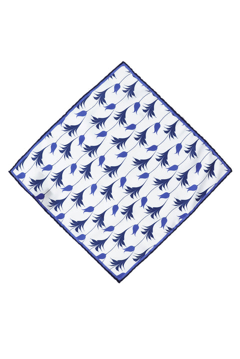 Medium Navy Patterned Handkerchief
