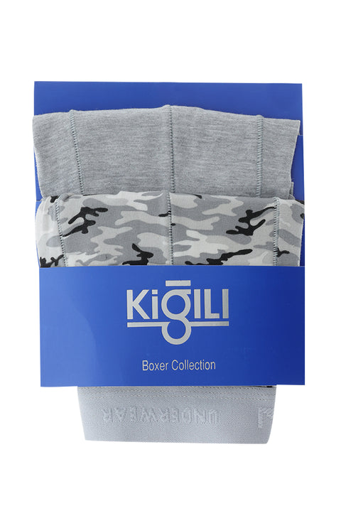 Medium Grey 2-Pack Patterned Cotton Boxer Set