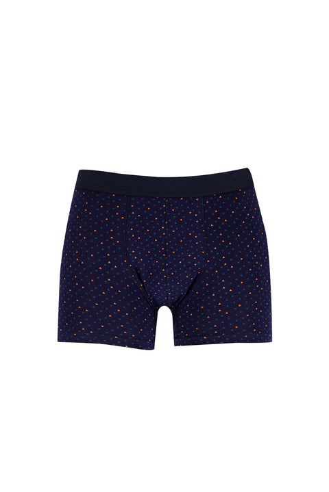 Dark Navy Blue 2-Pack Patterned Cotton Boxer Set