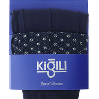 Dark Navy Blue 2-Pack Patterned Cotton Boxer Set