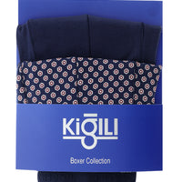 Dark Navy Blue 2-Pack Patterned Cotton Boxer Set