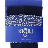 Dark Navy Blue 2-Pack Patterned Cotton Boxer Set