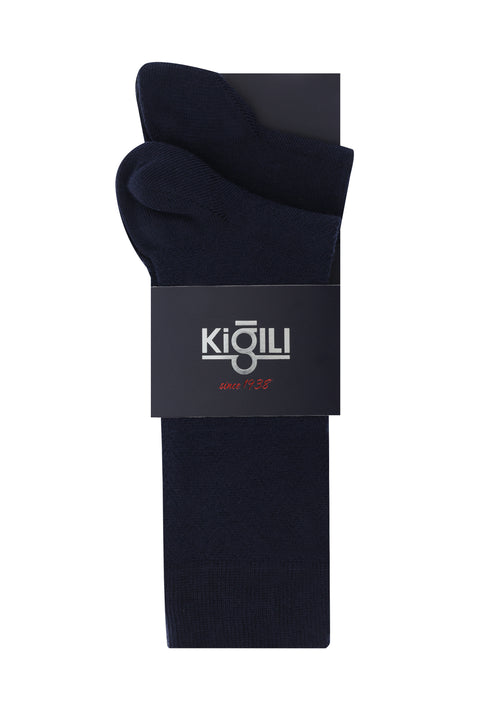 Dark Navy Blue 2-Pack Patterned Socks