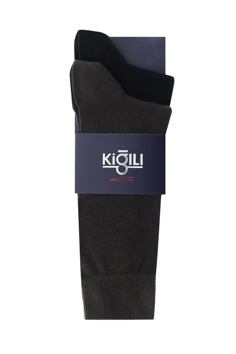 Medium Brown 2-Pack Plain Socks