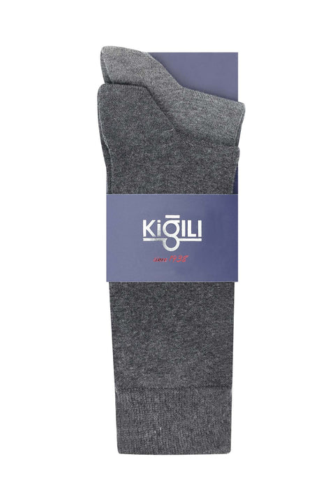 Medium Anthracite 2-Pack Plain Socks