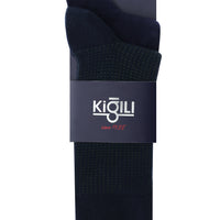 Medium Navy Blue 2-Pack Cotton Patterned Socks