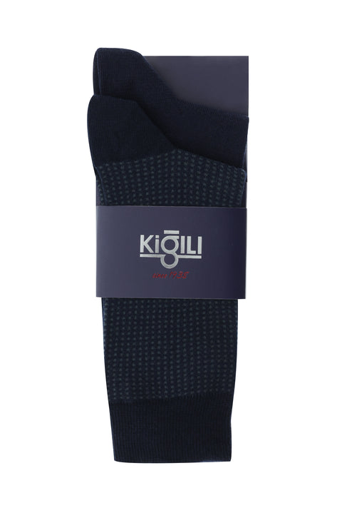 Medium Navy Blue 2-Pack Patterned Socks