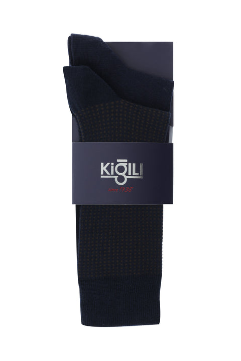 Dark Navy Blue 2-Pack Patterned Socks
