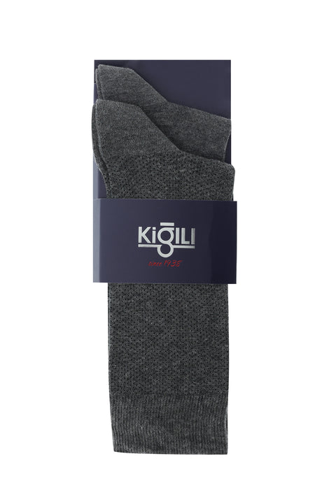 Medium Gray 2-Pack Patterned Socks