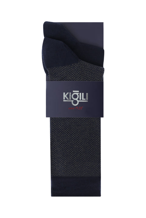 Medium Navy Blue 2-Pack Patterned Socks