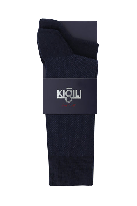 Medium Navy Blue 2-Pack Patterned Socks