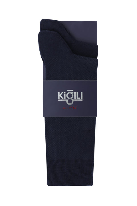 Medium Navy Blue 2-Pack Patterned Socks
