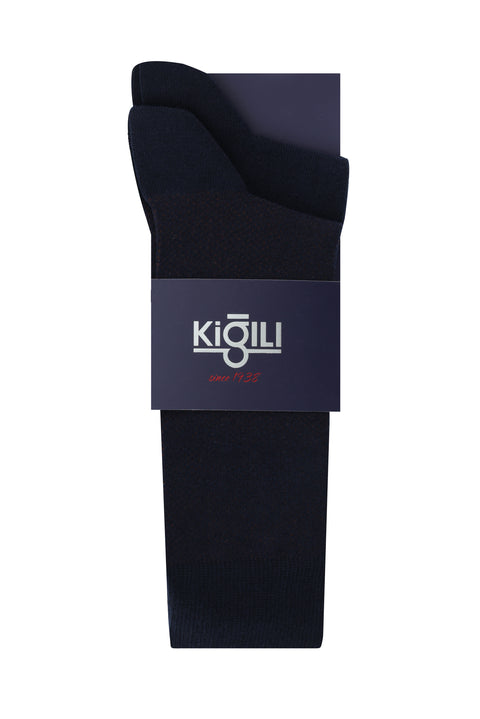 Medium Navy Blue 2-Pack Patterned Socks