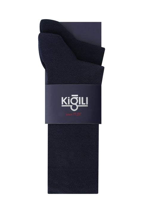 Dark Navy Blue 2-Pack Patterned Socks