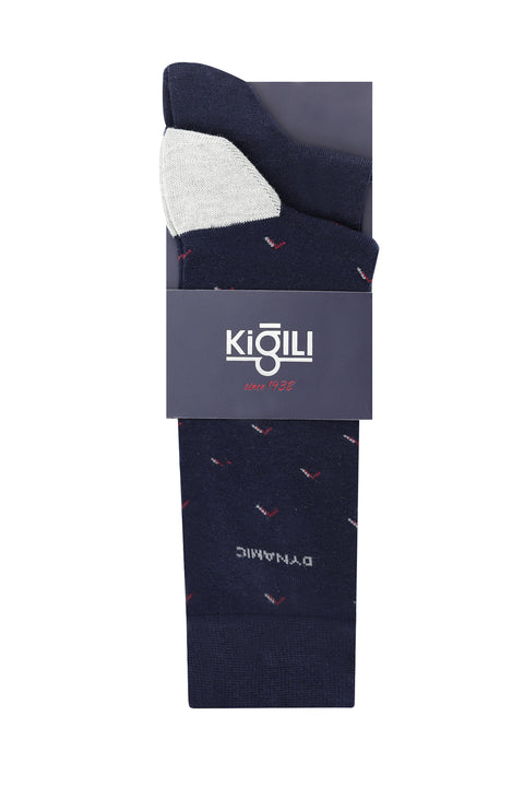 Medium Navy Blue 2-Pack Patterned Socks