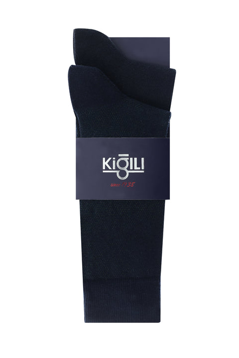 Medium Navy Blue 2-Pack Patterned Socks
