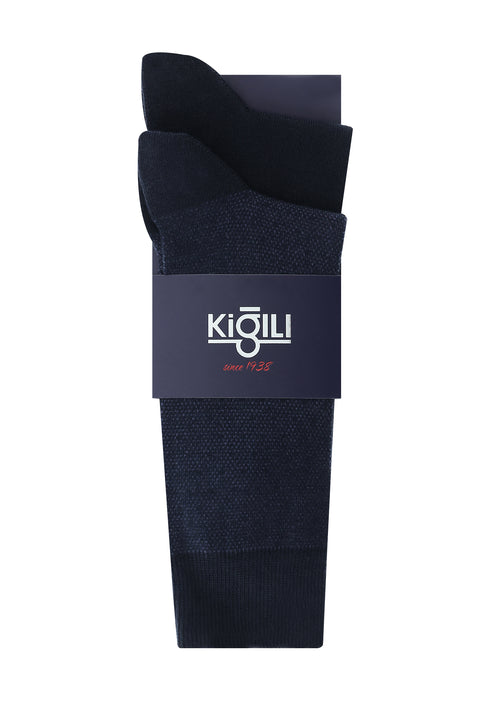 Medium Navy Blue 2-Pack Patterned Socks