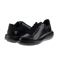 Black Leather Sneaker Shoes