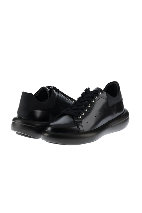 Black Leather Sneaker Shoes