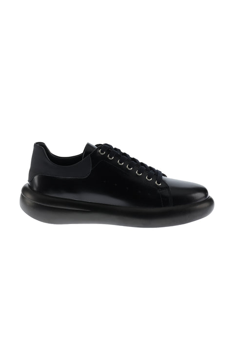 Black Leather Sneaker Shoes