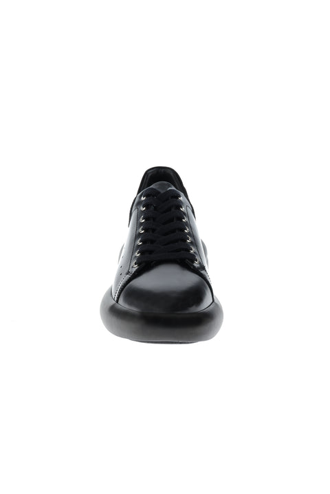 Black Leather Sneaker Shoes