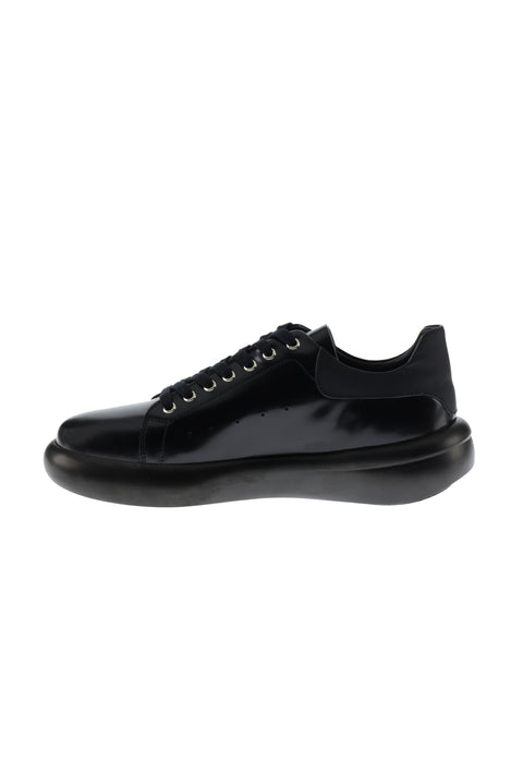Black Leather Sneaker Shoes