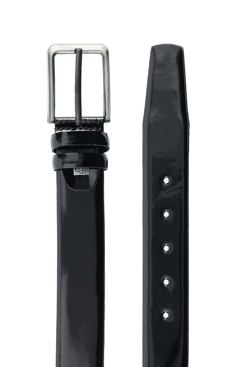 Black Classic Patent Leather Belt
