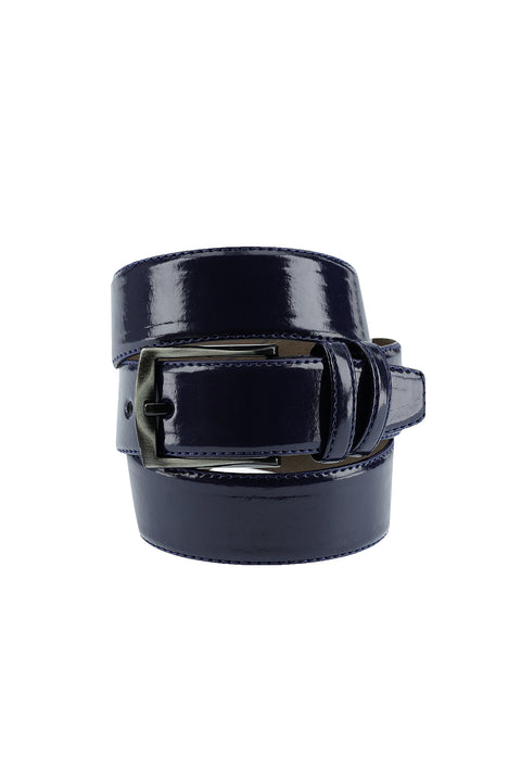 Medium Navy Classic Patent Leather Belt