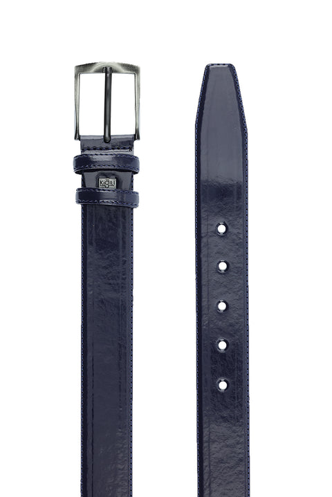 Medium Navy Classic Patent Leather Belt