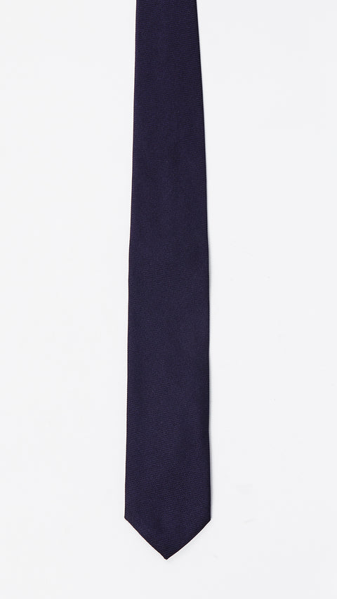 Medium Navy Blue 2-Piece Plain Silk Tie & Pocket Square Set