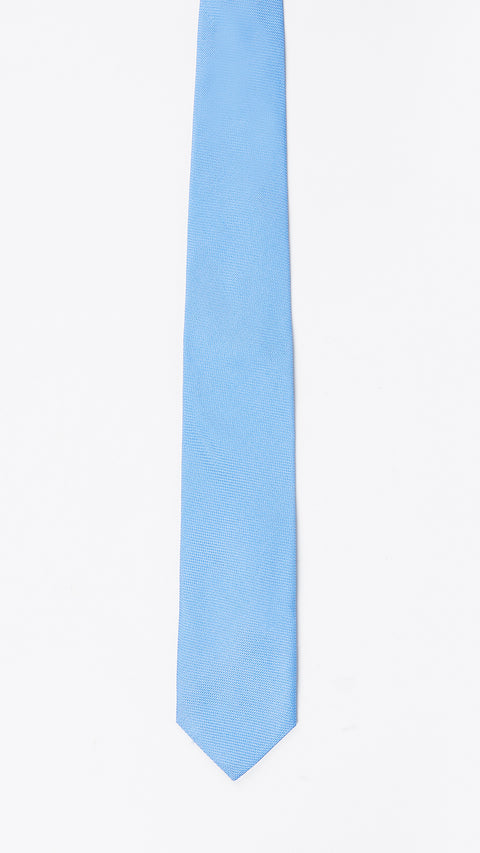 Light Blue 2-Piece Plain Silk Tie & Pocket Square Set
